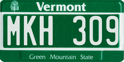 VT license plate MKH309