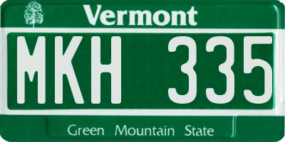 VT license plate MKH335