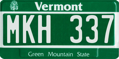 VT license plate MKH337