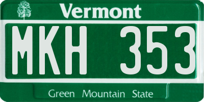 VT license plate MKH353