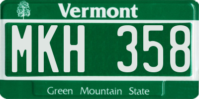 VT license plate MKH358