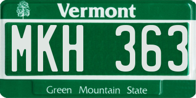 VT license plate MKH363