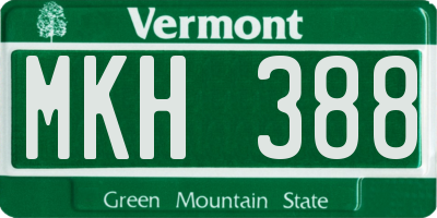 VT license plate MKH388