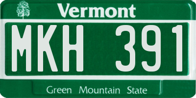 VT license plate MKH391