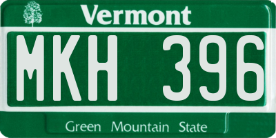 VT license plate MKH396