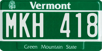 VT license plate MKH418
