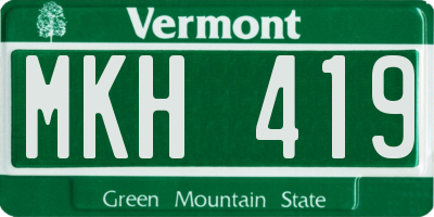 VT license plate MKH419