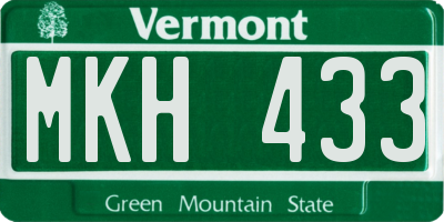 VT license plate MKH433