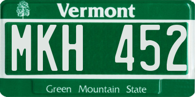 VT license plate MKH452