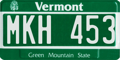 VT license plate MKH453