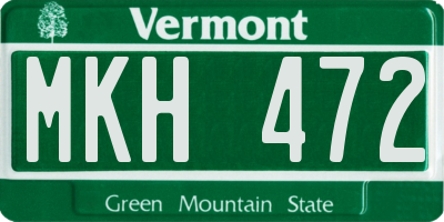 VT license plate MKH472