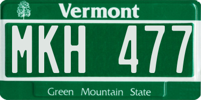 VT license plate MKH477