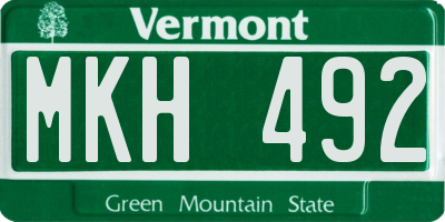 VT license plate MKH492