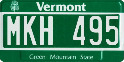 VT license plate MKH495