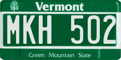 VT license plate MKH502
