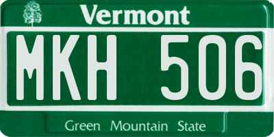 VT license plate MKH506