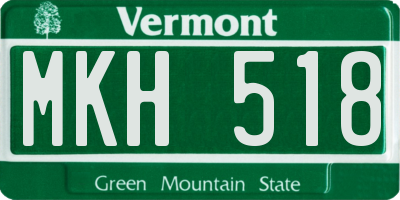 VT license plate MKH518
