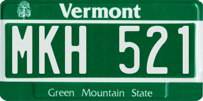 VT license plate MKH521
