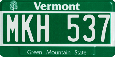 VT license plate MKH537