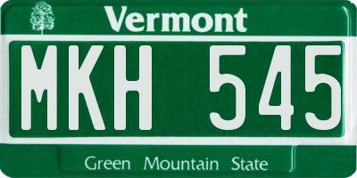 VT license plate MKH545