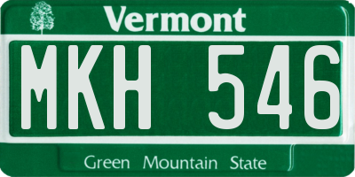 VT license plate MKH546