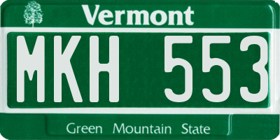 VT license plate MKH553