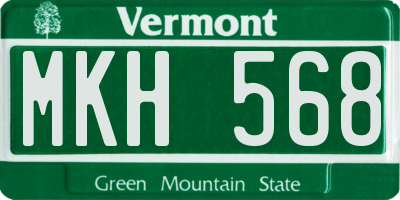 VT license plate MKH568