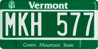 VT license plate MKH577