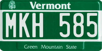 VT license plate MKH585