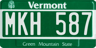 VT license plate MKH587