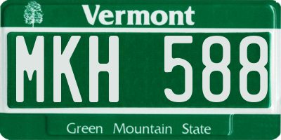 VT license plate MKH588