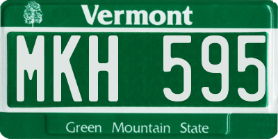 VT license plate MKH595