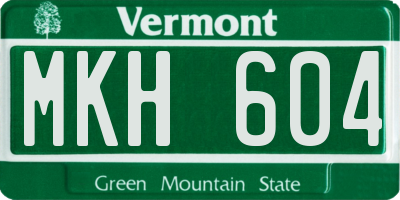 VT license plate MKH604