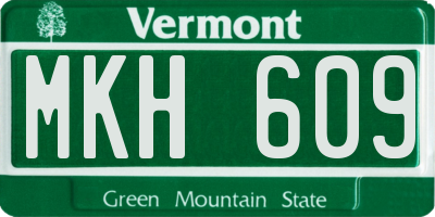 VT license plate MKH609