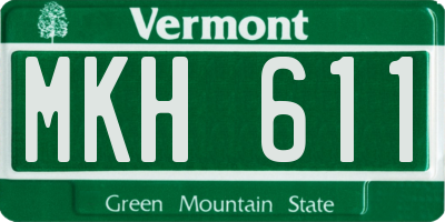 VT license plate MKH611