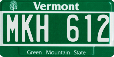 VT license plate MKH612