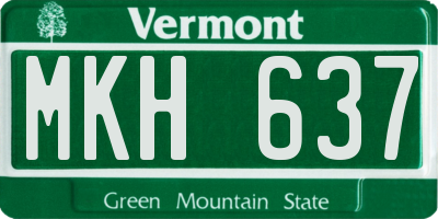 VT license plate MKH637