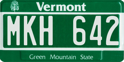 VT license plate MKH642