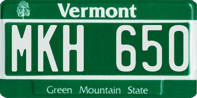 VT license plate MKH650