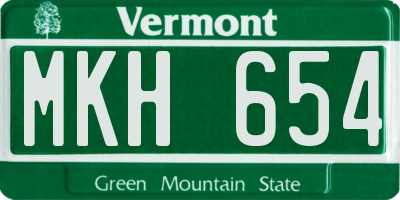 VT license plate MKH654