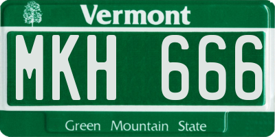 VT license plate MKH666