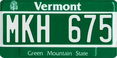 VT license plate MKH675