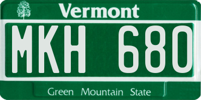 VT license plate MKH680