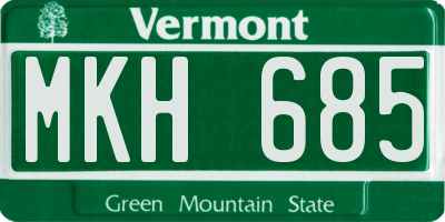 VT license plate MKH685