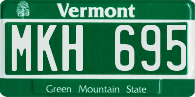 VT license plate MKH695