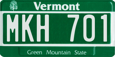 VT license plate MKH701