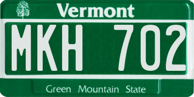 VT license plate MKH702