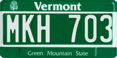 VT license plate MKH703