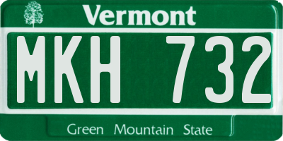 VT license plate MKH732