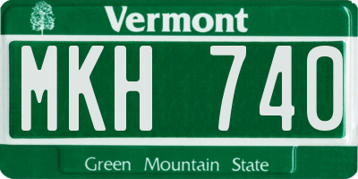 VT license plate MKH740